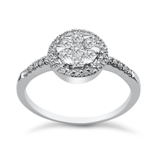 Multistone ring 18K white gold with diamonds 0.36ct, VS1, F da3543 ENGAGEMENT RINGS Κοσμηματα - chrilia.gr