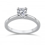 Solitaire ring 14K white gold with zircon, da3666 ENGAGEMENT RINGS Κοσμηματα - chrilia.gr