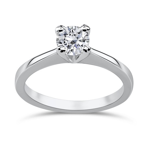 Solitaire ring 14K white gold with zircon, da3666 ENGAGEMENT RINGS Κοσμηματα - chrilia.gr