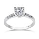 Solitaire ring 14K white gold with zircon, da3671