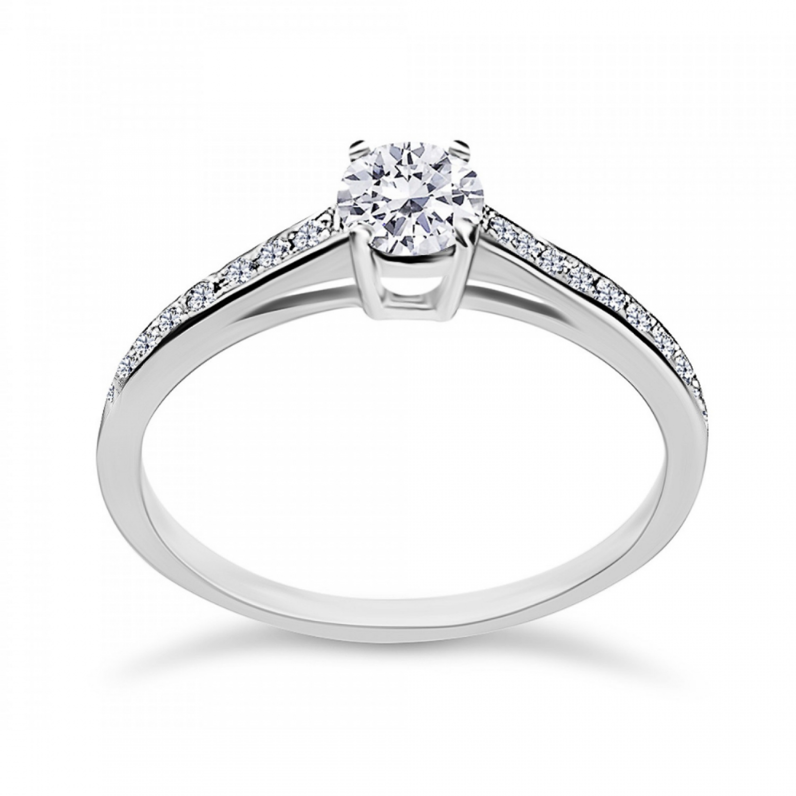 Solitaire ring 18K white gold with center diamond 0.27ct, VS1, E from GIA da3784 ENGAGEMENT RINGS Κοσμηματα - chrilia.gr