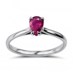 Solitaire ring 18K white gold with ruby 0.40ct, da3685 ENGAGEMENT RINGS Κοσμηματα - chrilia.gr