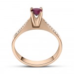 Solitaire ring 18K pink gold with ruby 0.29ct and diamonds VS1, G da3682 ENGAGEMENT RINGS Κοσμηματα - chrilia.gr