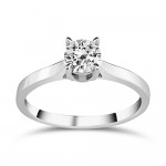 Solitaire ring 18K white gold with diamond 0.56ct, VS2, G from GIA da3510 ENGAGEMENT RINGS Κοσμηματα - chrilia.gr