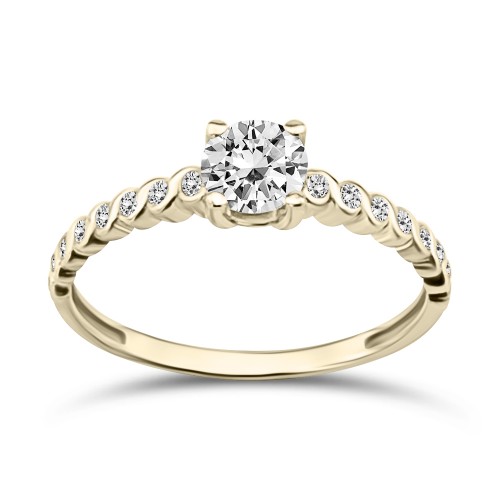 Solitaire ring 14K gold with zircon, da3623 ENGAGEMENT RINGS Κοσμηματα - chrilia.gr