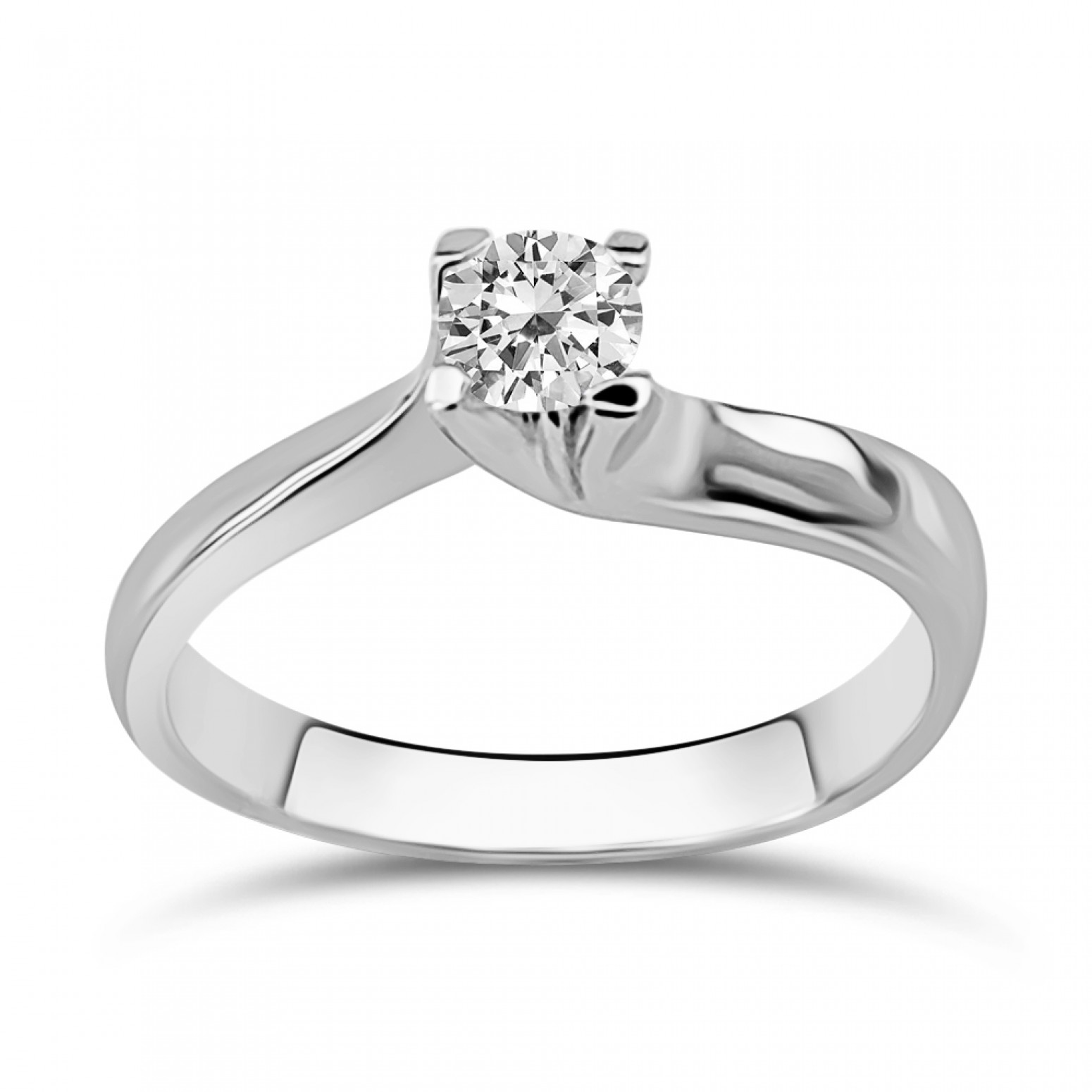 Solitaire ring 18K white gold with diamond 0.30ct, VS1, H from IGL da3790 ENGAGEMENT RINGS Κοσμηματα - chrilia.gr