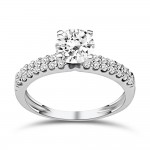 Solitaire ring 14K white gold with zircon, da3815 ENGAGEMENT RINGS Κοσμηματα - chrilia.gr