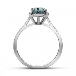 Solitaire ring 18K white gold with aquamarine 0.78ct and diamonds  VS1, G da4114 ENGAGEMENT RINGS Κοσμηματα - chrilia.gr