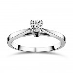 Solitaire ring 14K white gold with zircon, da4146 ENGAGEMENT RINGS Κοσμηματα - chrilia.gr