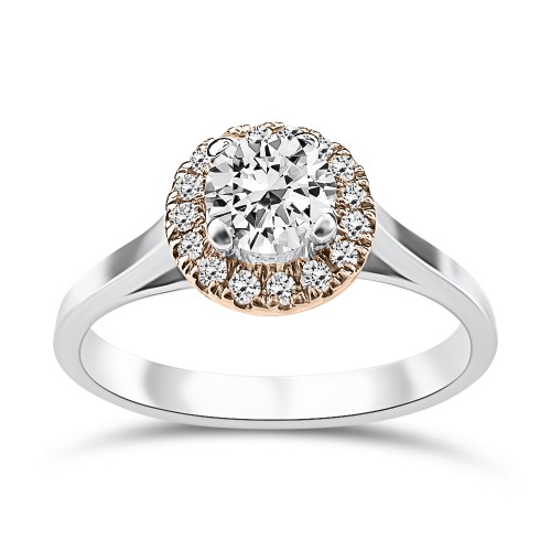 Solitaire ring 18K white & pink gold with center diamond 0.25ct, VVS2, E  from IGL da3981 ENGAGEMENT RINGS Κοσμηματα - chrilia.gr