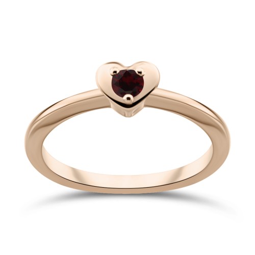 Heart ring, 18K pink gold with ruby 0.12ct, da3993 RINGS Κοσμηματα - chrilia.gr