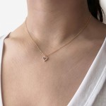 Heart necklace, Κ18 pink gold with diamonds 0.09ct, VS2, H ko3988 NECKLACES Κοσμηματα - chrilia.gr