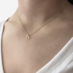 Heart necklace, Κ14 gold with diamond 0.01ct, VS2, H ko5258 NECKLACES Κοσμηματα - chrilia.gr