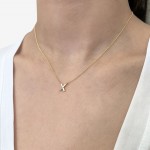 Monogram necklace Χ, Κ18 gold with diamonds 0.03ct, VS1, H and enamel, ko5454 NECKLACES Κοσμηματα - chrilia.gr