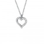 Heart necklace, Κ18 white gold with diamonds 0.09ct, VS2, H ko3987 NECKLACES Κοσμηματα - chrilia.gr