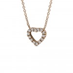 Heart necklace, Κ18 pink gold with diamonds 0.05ct, VS2, H ko4593 NECKLACES Κοσμηματα - chrilia.gr