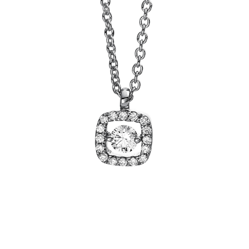 Multistone necklace 18K white gold with diamonds 0.11ct, SI1, H ko5037 NECKLACES Κοσμηματα - chrilia.gr