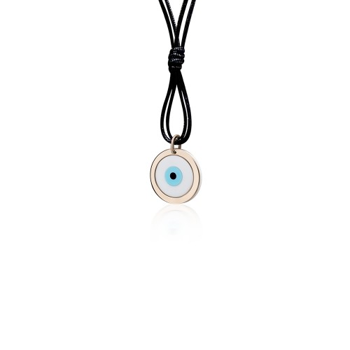 Car charm, with corian eye round, 14K pink gold, ko5587 LUCKY CHARMS Κοσμηματα - chrilia.gr