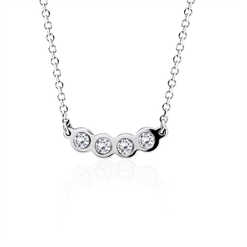 Νecklace, Κ14 white gold with diamonds 0.08ct, VS2, H ko5016 NECKLACES Κοσμηματα - chrilia.gr