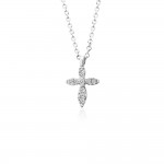 Cross neclace, Κ18 white gold with diamonds  0.04ct, VS1, H ko5432 NECKLACES Κοσμηματα - chrilia.gr