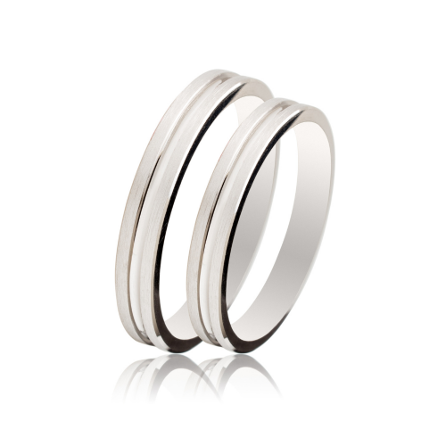 Maschio Femmina wedding rings in white gold, K9, pair da4042 WEDDING RINGS Κοσμηματα - chrilia.gr