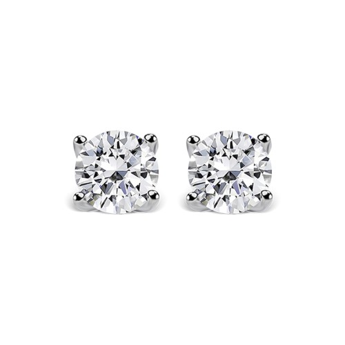 Solitaire earrings 18K white gold with diamonds 0.82ct, VS1, F from GIA sk2675 EARRINGS Κοσμηματα - chrilia.gr