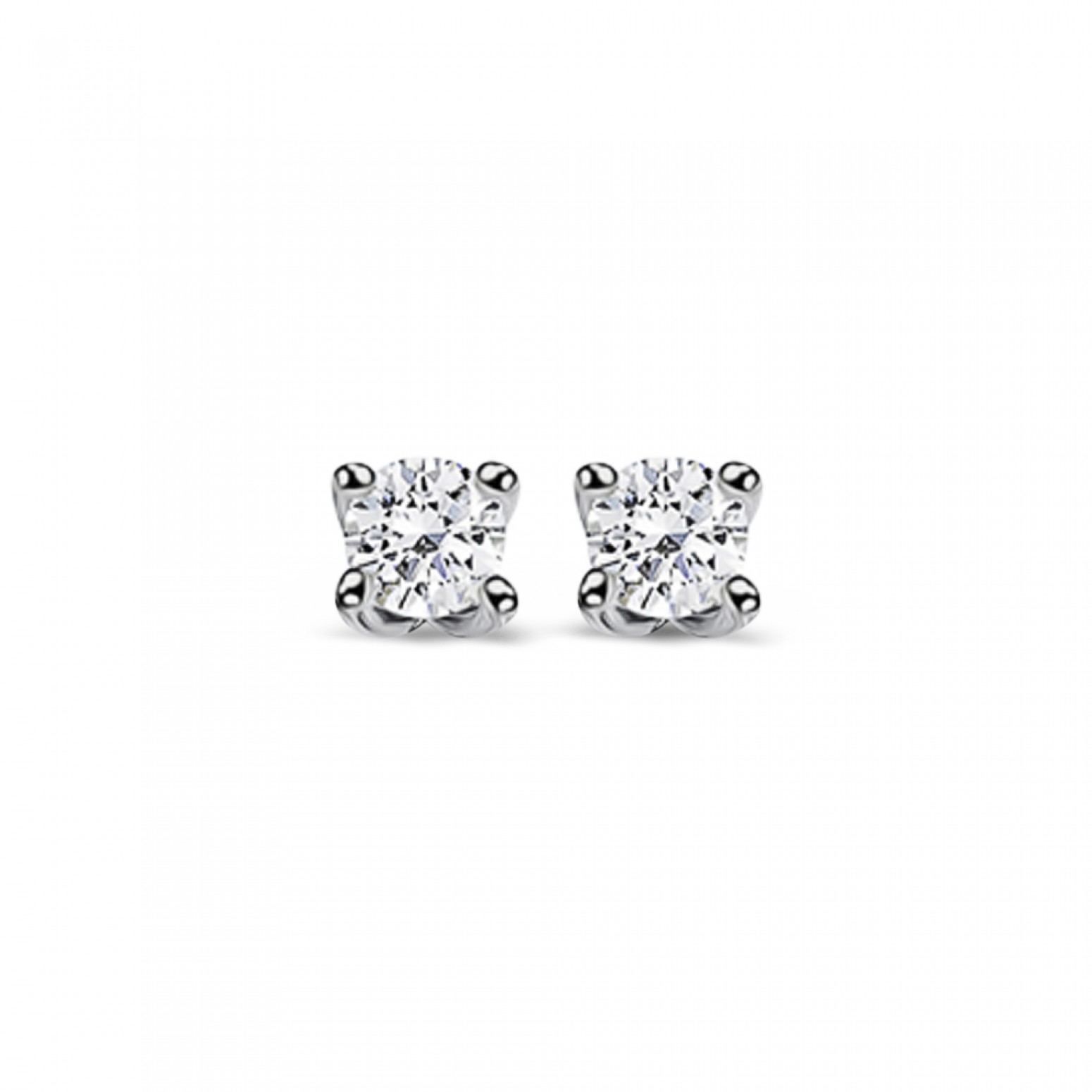 Solitaire earrings 18K white gold with diamonds 0.15ct, VS1, F from ΙGL sk2680 EARRINGS Κοσμηματα - chrilia.gr