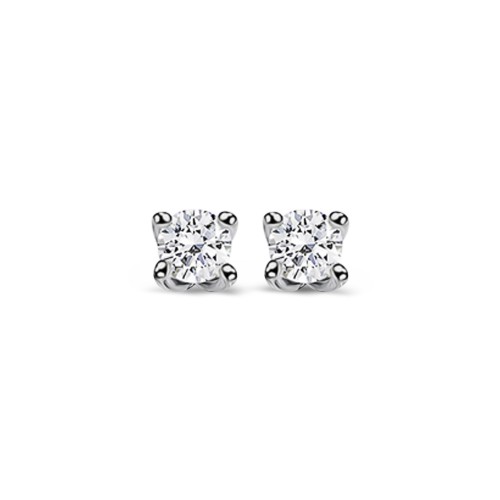 Solitaire earrings 18K white gold with diamonds 0.11ct, VS2, G from IGL sk2896 EARRINGS Κοσμηματα - chrilia.gr