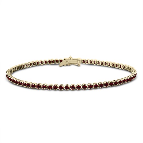 Tennis bracelet,14K gold with red zircon, br2496 BRACELETS Κοσμηματα - chrilia.gr