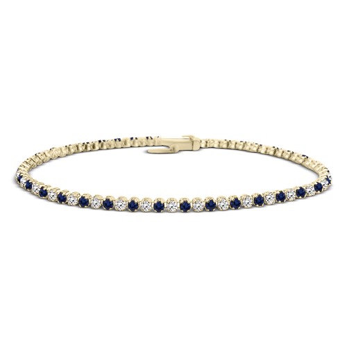 Tennis bracelet,14K gold with blue and white zircon, br2497 BRACELETS Κοσμηματα - chrilia.gr