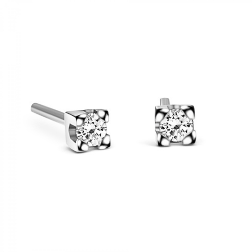 Solitaire earrings, 18K white gold with diamonds 0.24ct, VS2, G from IGL sk3796 EARRINGS Κοσμηματα - chrilia.gr