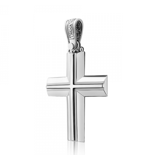 Baptism cross K14 white gold st3879 CROSSES Κοσμηματα - chrilia.gr