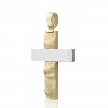 Baptism cross K14 gold and white gold st3979