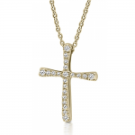 Baptism cross with chain K18 gold with diamonds 0.08ct, VS2, H ko5178 CROSSES Κοσμηματα - chrilia.gr