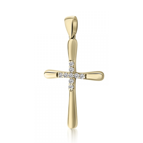 Baptism cross K18 gold with diamonds 0.12ct, VS2, H st3998 CROSSES Κοσμηματα - chrilia.gr