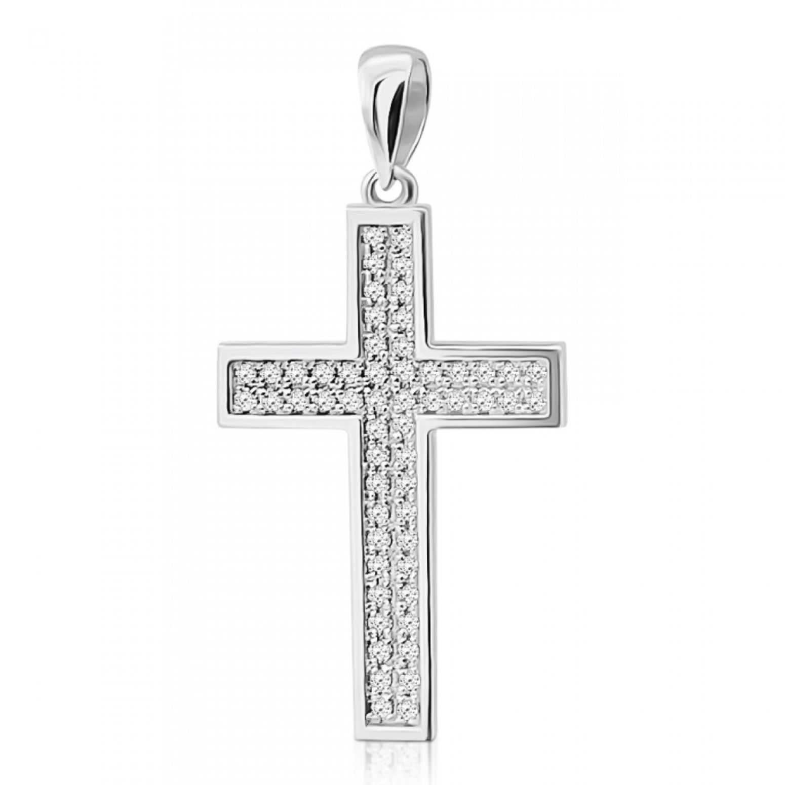 Baptism cross K18 white gold with diamonds 0.21ct, VS1, H st3865 CROSSES Κοσμηματα - chrilia.gr