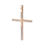 Baptism cross K18 pink gold with diamonds 0.10ct, VS2, H st3697 CROSSES Κοσμηματα - chrilia.gr