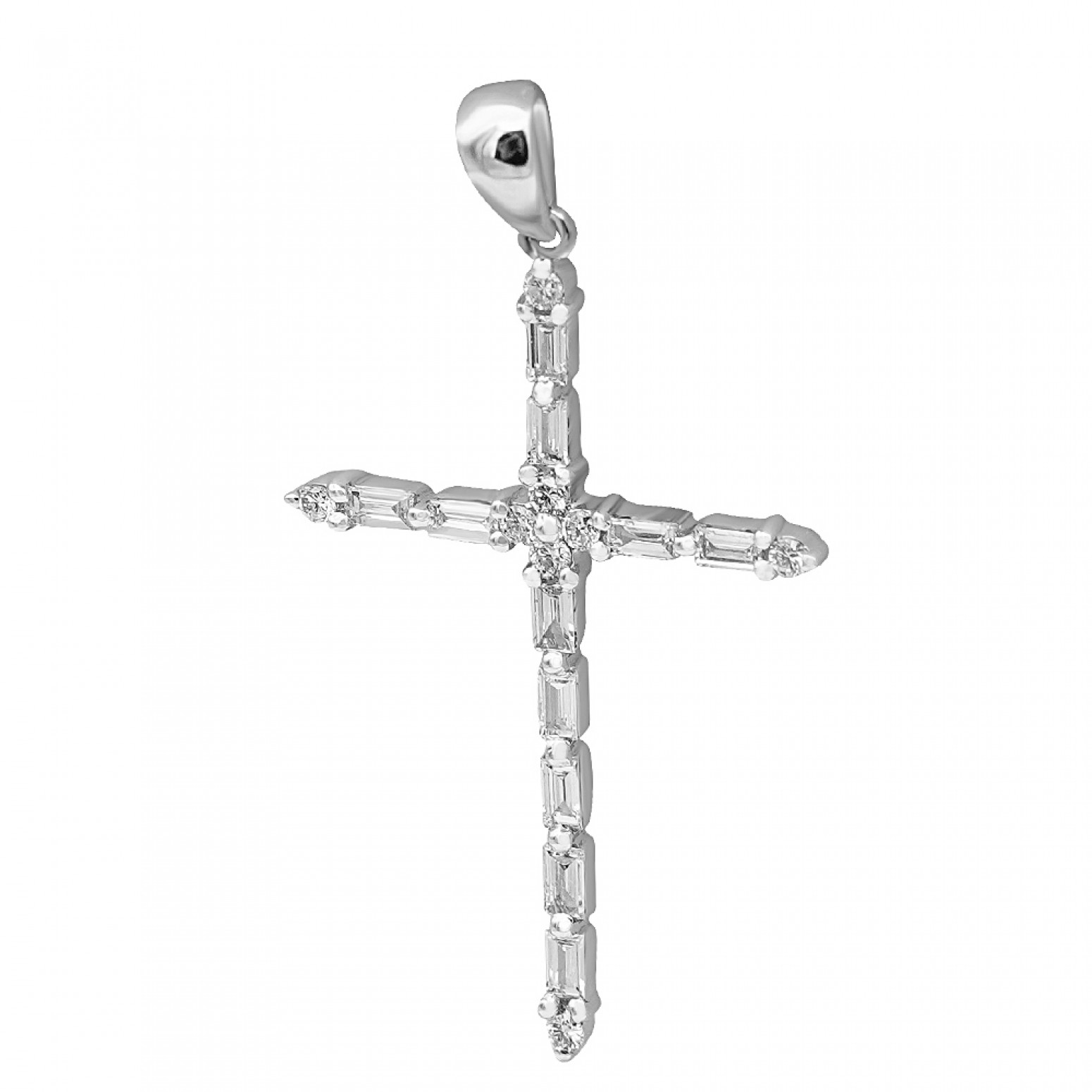 Baptism cross K18 white gold with diamonds 0.50ct, SI1, G st3494 CROSSES Κοσμηματα - chrilia.gr