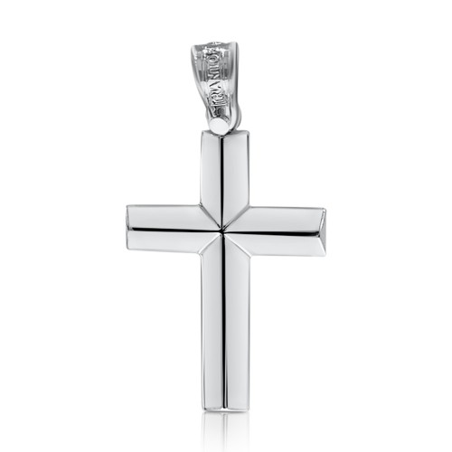 Βαπτιστικός σταυρός Κ14 λευκόχρυσο st3537 ΣΤΑΥΡΟΙ Κοσμηματα - chrilia.gr