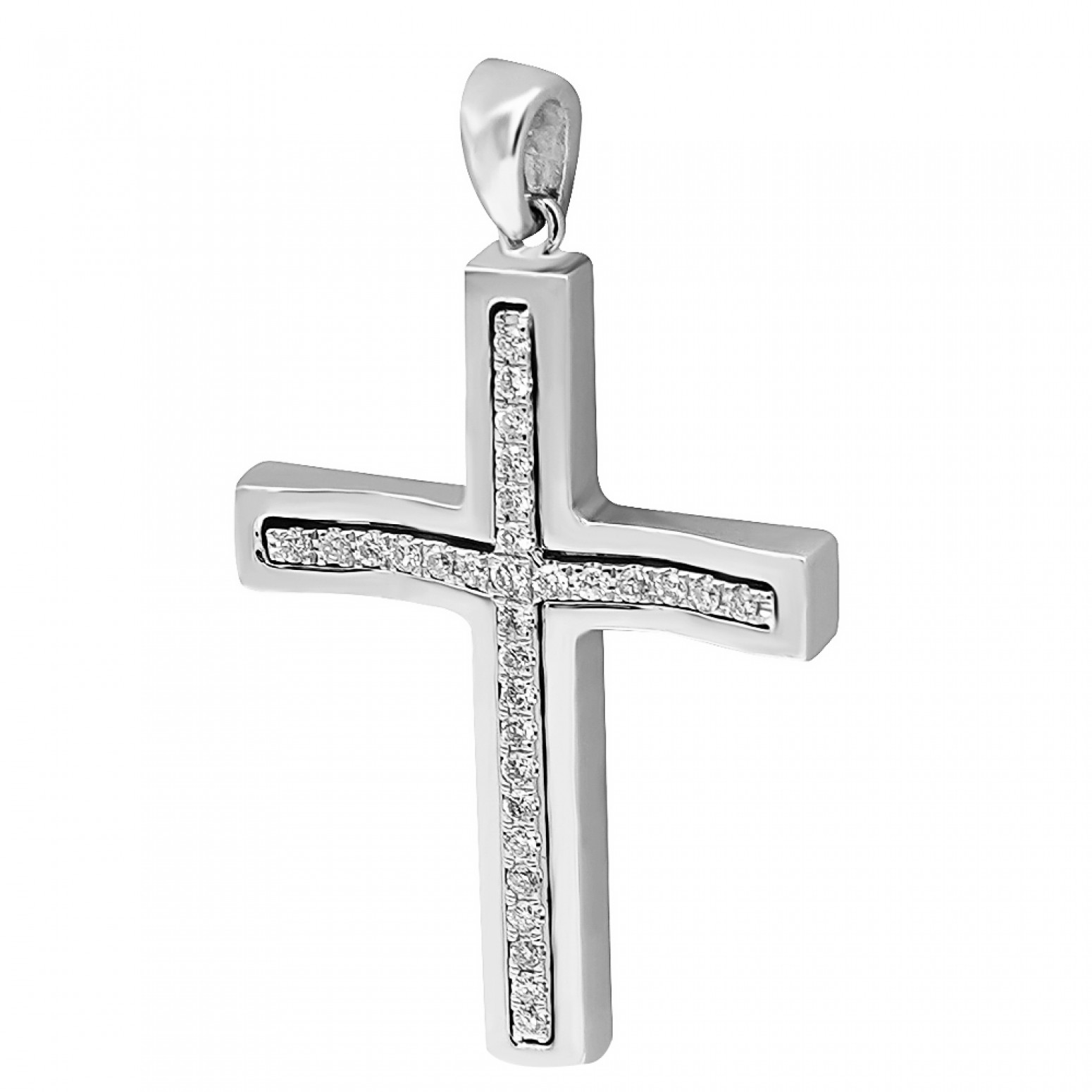 Baptism cross K18 white gold with diamonds 0.15ct, VS2, H st3569 CROSSES Κοσμηματα - chrilia.gr