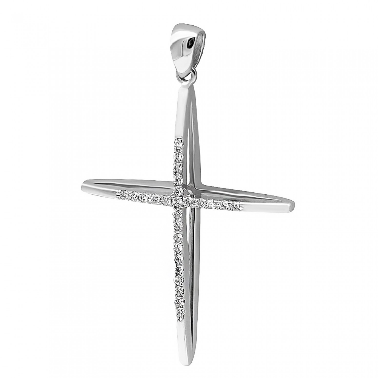 Baptism cross K18 white gold with diamonds 0.09ct, VS2, H st3610 CROSSES Κοσμηματα - chrilia.gr