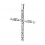 Baptism cross K18 white gold with diamonds 0.15ct, VS2, H st3695 CROSSES Κοσμηματα - chrilia.gr