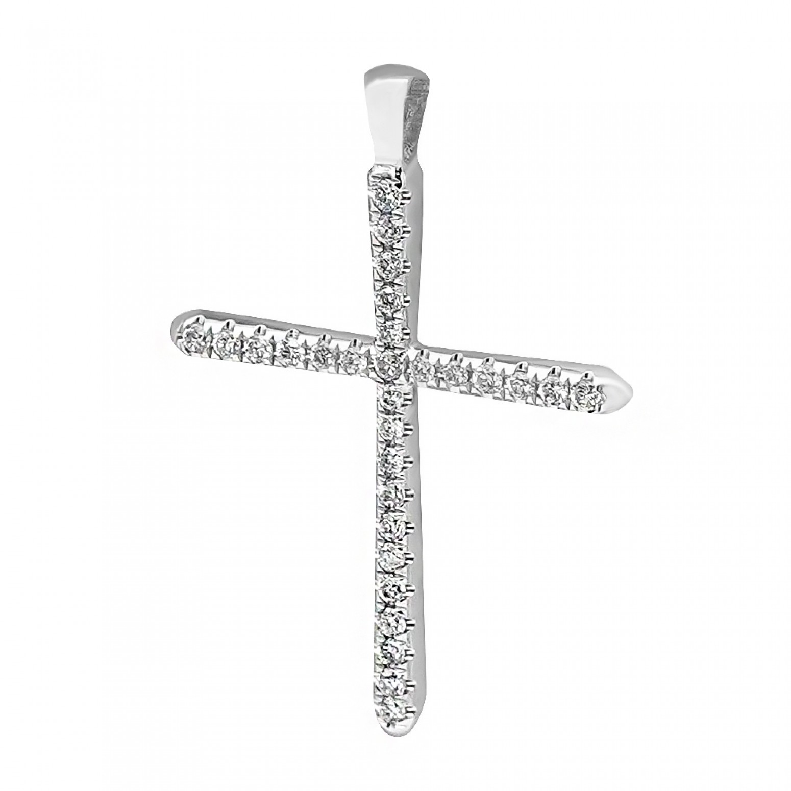 Baptism cross K18 white gold with diamonds 0.15ct, VS2, H st3695 CROSSES Κοσμηματα - chrilia.gr