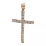 Baptism cross K18 pink gold with diamonds 0.28ct, VS2, H st3703 CROSSES Κοσμηματα - chrilia.gr