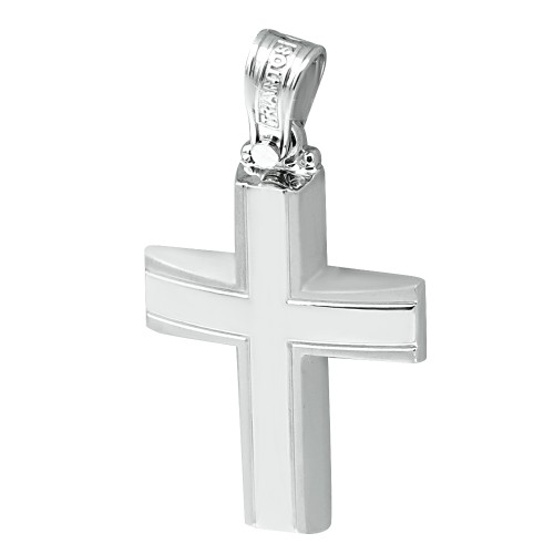 Baptism cross K14 white gold st3707 CROSSES Κοσμηματα - chrilia.gr