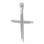 Baptism cross K14 white gold with zircon st3761 CROSSES Κοσμηματα - chrilia.gr