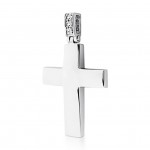 Baptism cross K14 white gold with zircon st3429 CROSSES Κοσμηματα - chrilia.gr