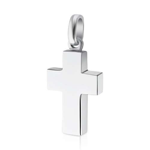 Baptism cross K14 white gold st3502 CROSSES Κοσμηματα - chrilia.gr