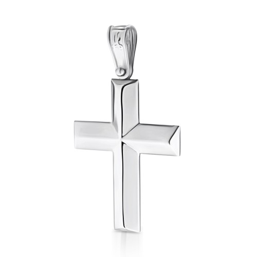 Baptism cross K14 white gold st3784 CROSSES Κοσμηματα - chrilia.gr