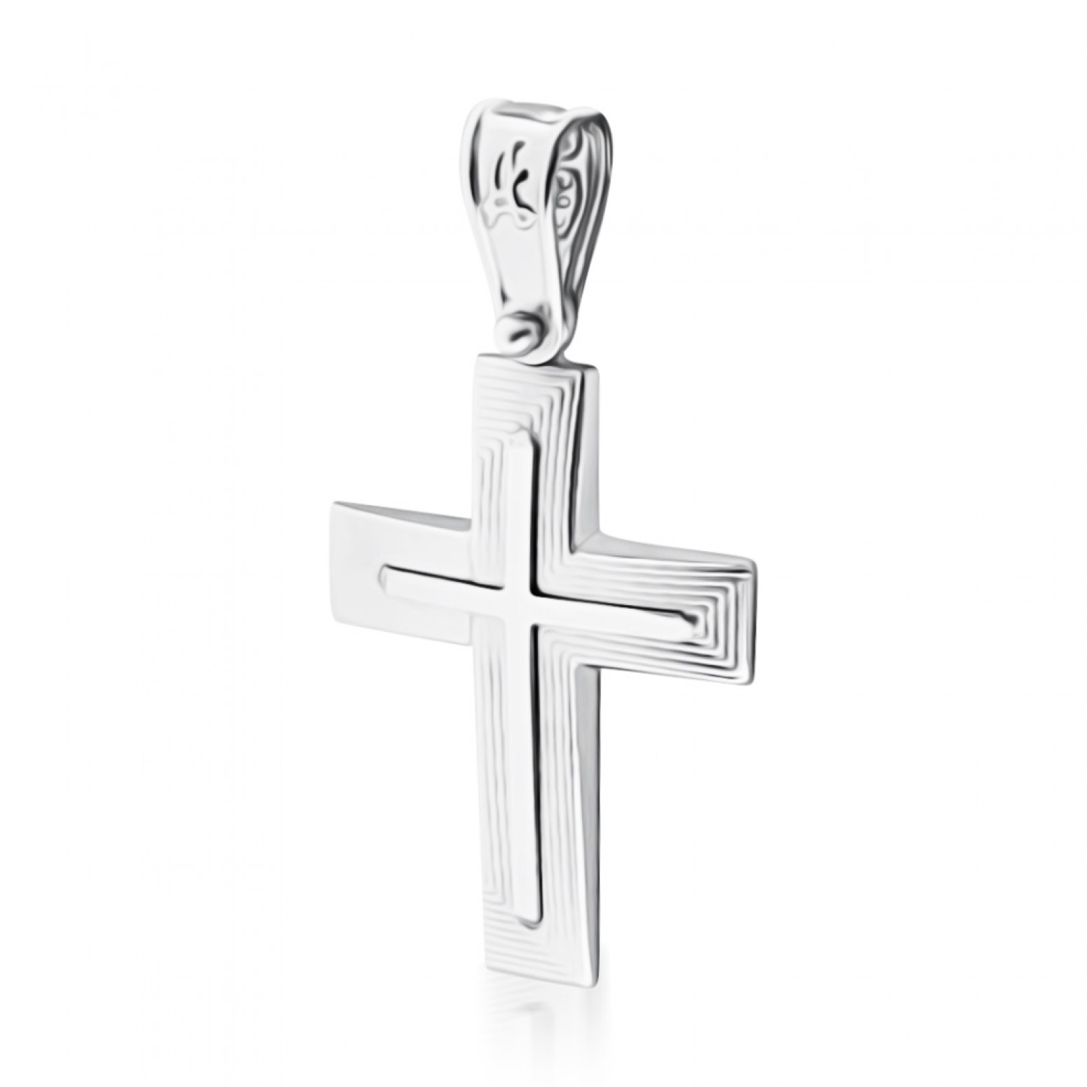 Baptism cross K14 white gold st3786 CROSSES Κοσμηματα - chrilia.gr